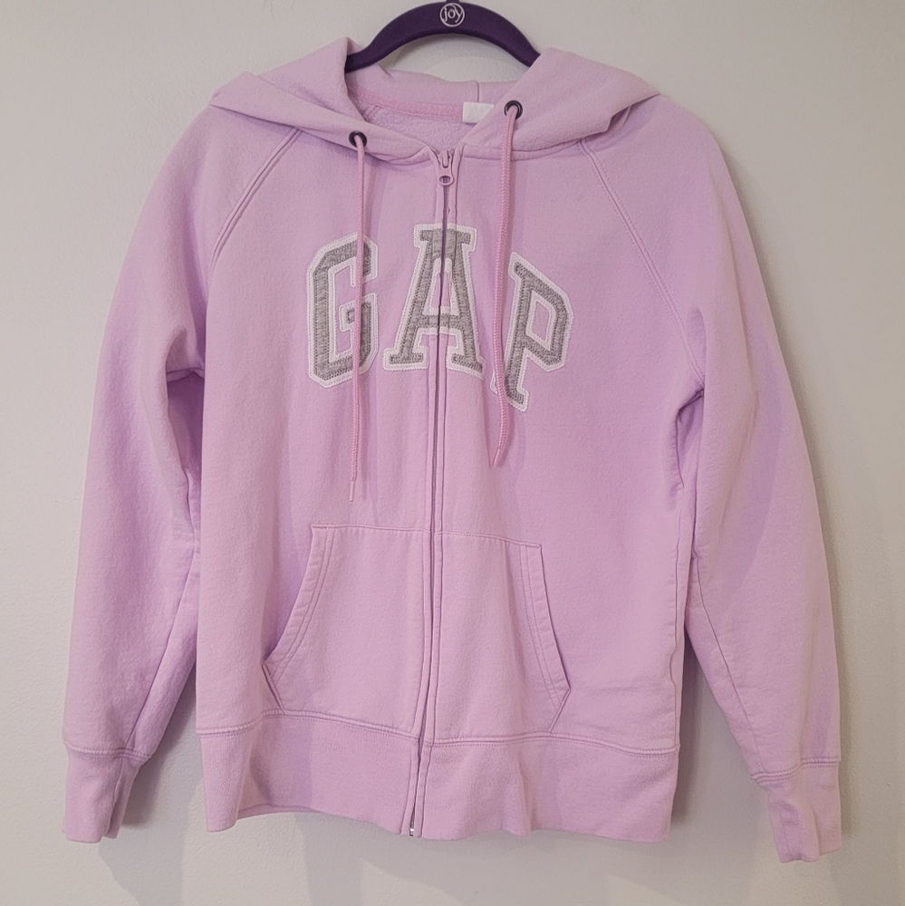 GAP Light purple logo full zip-up Longsleeve Hooded/Hoodie Sweater Sz M